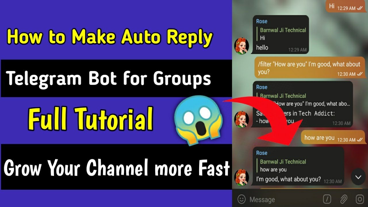 How to set Auto Reply in Telegram Group | Rose Bot Telegram Auto Reply