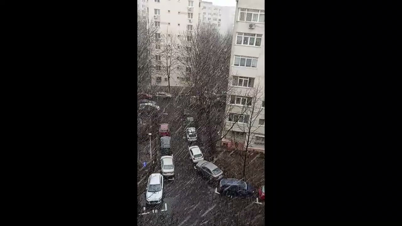 Ninsoare frumoasa in Bucuresti