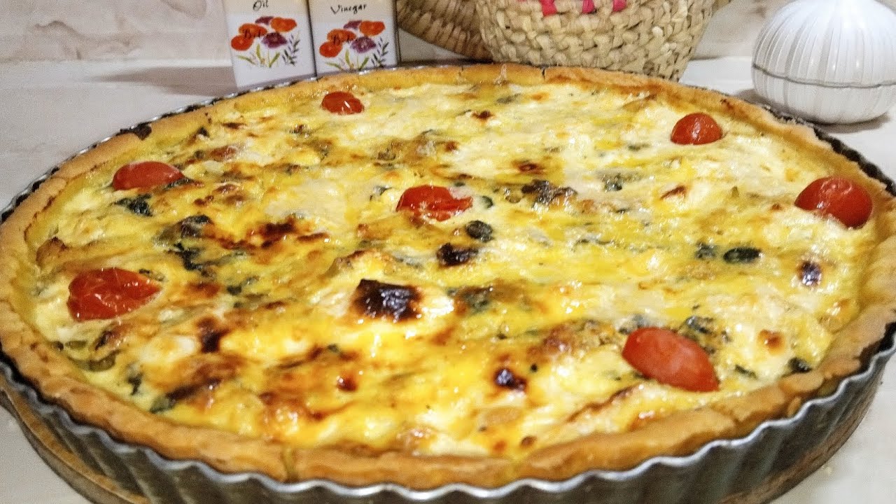 كيش بالسلق(السبانخ)🥬❤️بعجينة مرملة روعة👌🙂‍↕️،والحشو  مانحكيلكمش🙅‍♀️🥹 على البنة تاعه،والله رووووعة🌺❤️