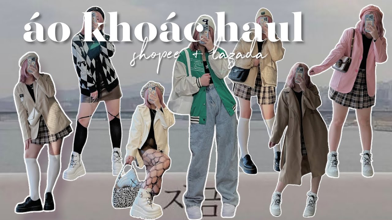 12 chiếc áo khoác trên shopee & lazada | bomber, blazer, cardigan… + test đồ makeup mới