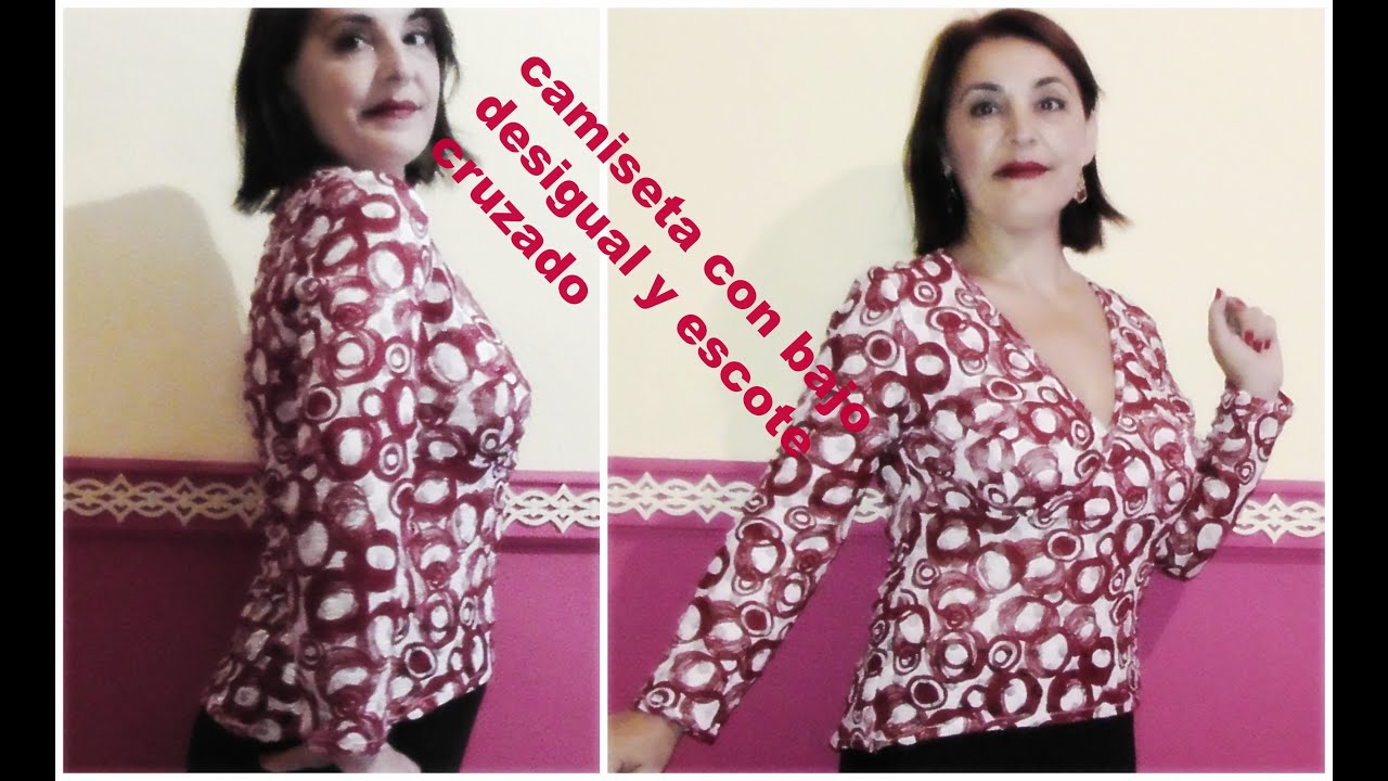 DIY:BLUSA  CON ESCOTE CRUZADO Y BAJO DESIGUAL