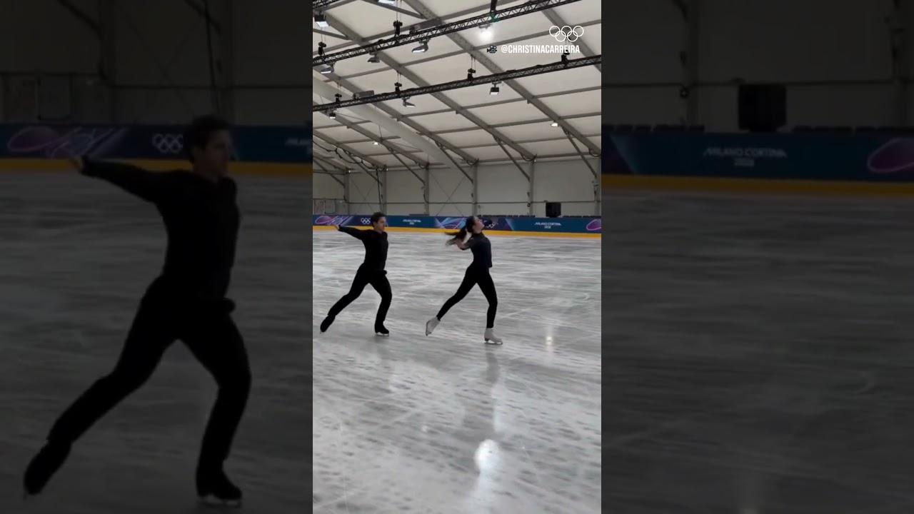 Ich ostatni trening na lodzie olimpijskim 🥹 #MediolanŁyżwiarstwoFigurowe