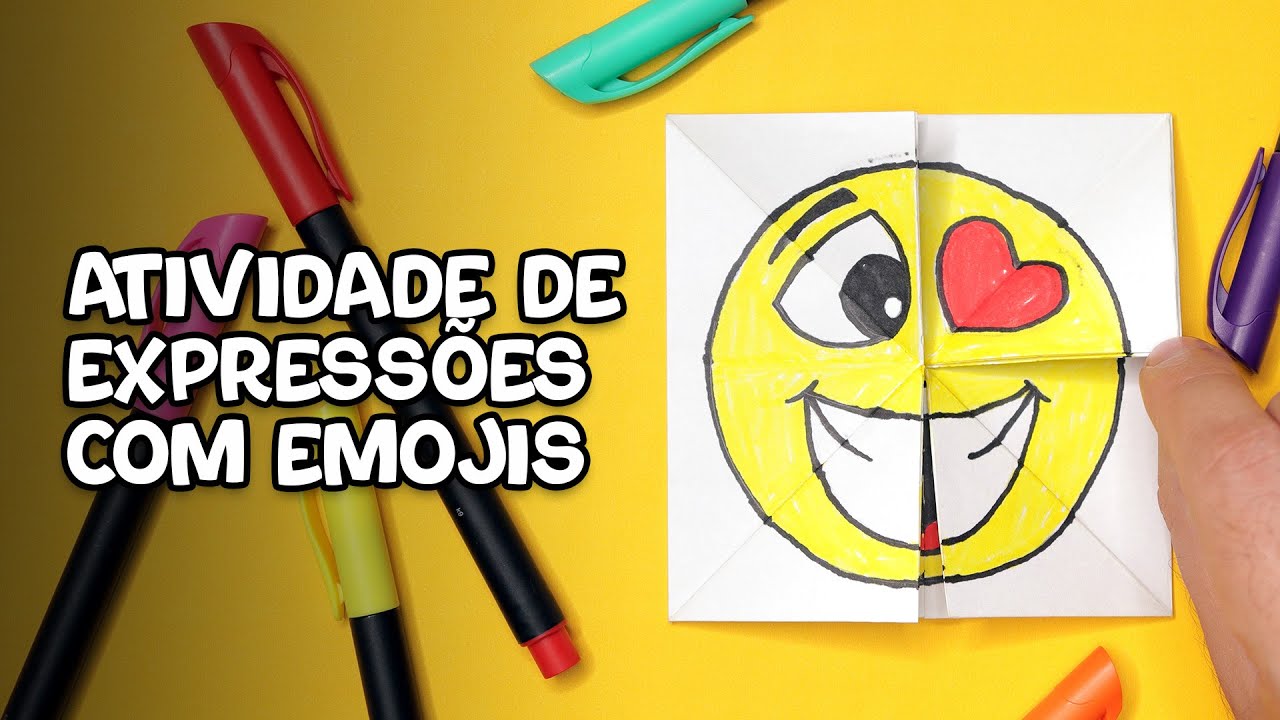 ATIVIDADE DE EXPRESSÕES COM EMOJIS | Como fazer um cartão mágico de expressões com emojis