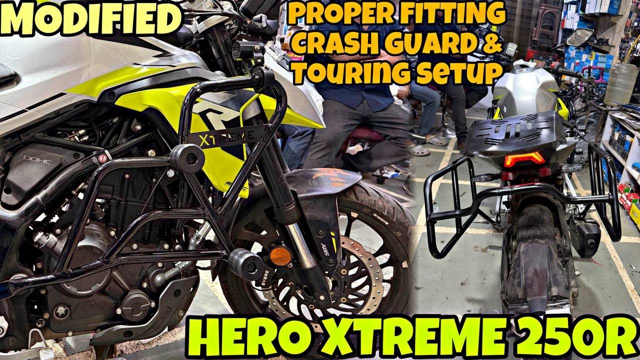 India's First HERO XTREME 250R Proper Crash Guard 😨| TopRack | Saddle Stay Installed | Modification