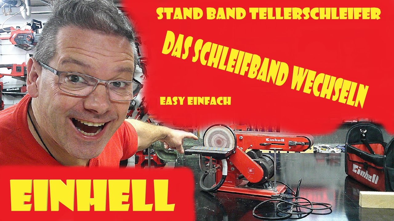 Schleifband Wechsel am Einhell Stand Band Tellerschleifer #einhellharry #einhell_ag
