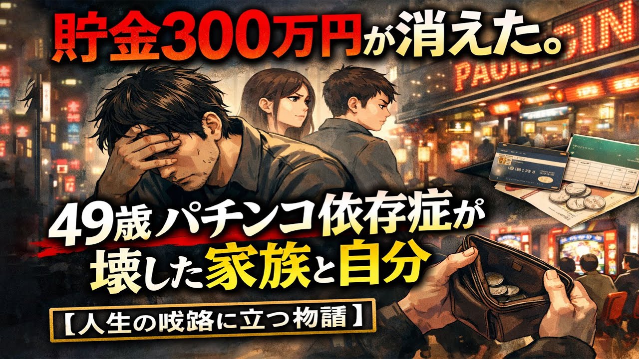貯金300万円が消えた。49歳パチンコ依存症が壊した家族と自分【人生の岐路に立つ物語】