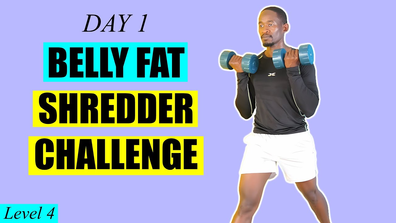 7-DAY BELLY FAT SHREDDER CHALLENGE: DAY 1 - 3KG Dumbbells, Standing, No Breaks