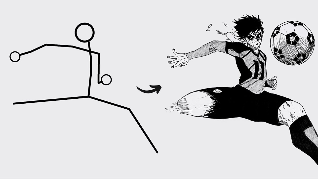 How to draw Isagi Yoichi full Body out of Stick Man | Easy Step by Step