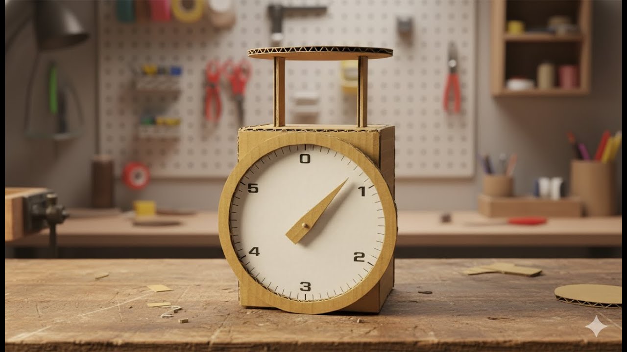 How To Make scales From cardboard | วิธีทำตาชั่งจากลังกระดาษ
