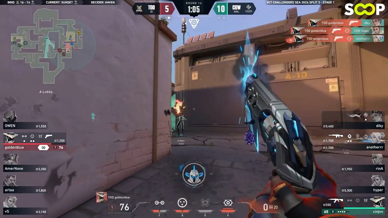 TOD Goldenblue 1v4 CLUTCH Against Chinggis Warriors | VCT Challengers SEA 2024