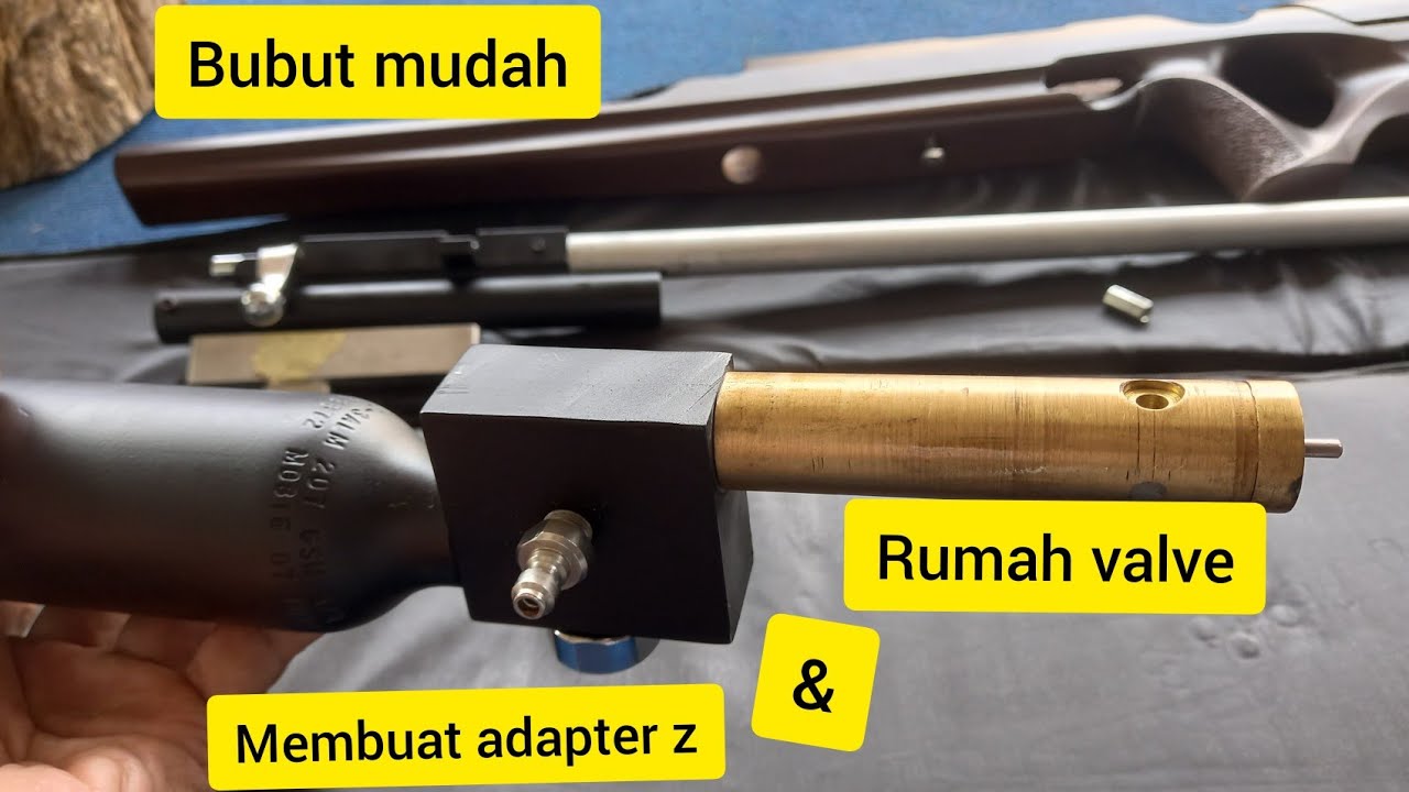 Membuat rumah valve adapter z pcp// uklik bocap//tabung angin pcp//chamber pcp aman//pcp paser