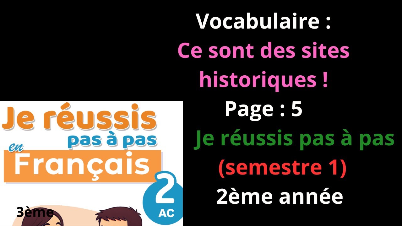 Vocabulaire:Ce sont des sites historiques !/Page5/Je réussis pas à pas en français(semestre 1) 2ème