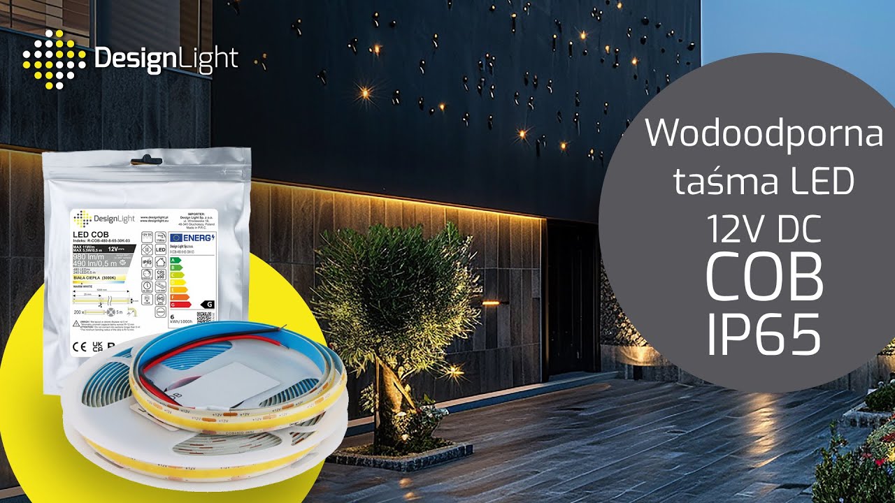 Wodoodporna taśma LED COB 12V DC IP65 - Design Light #cob #led