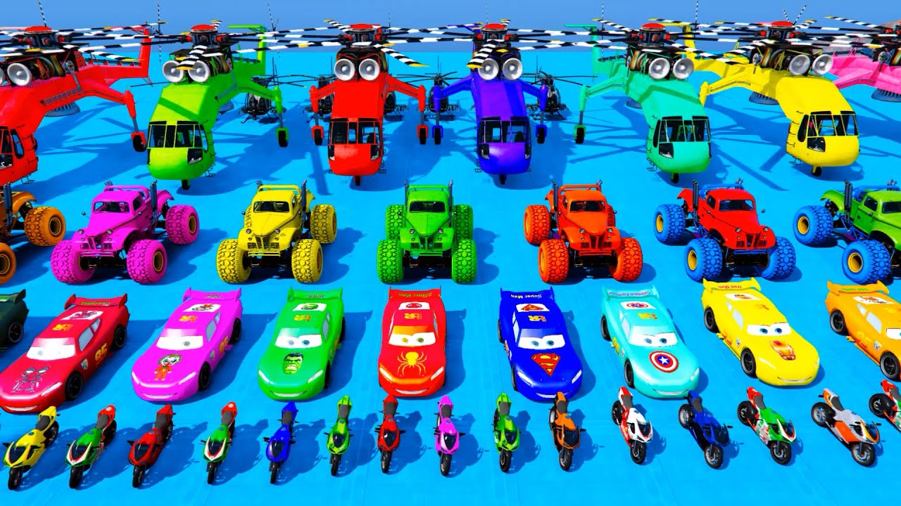 GTA 5 Evo SPIDER MAN McQueen Ramp Challenge JUMP Homem aranha de MOTOS