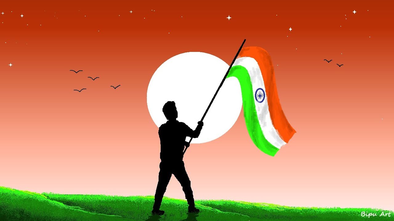 Independence Day drawing in ms paint | Draw in Ms Paint | ms paint drawing