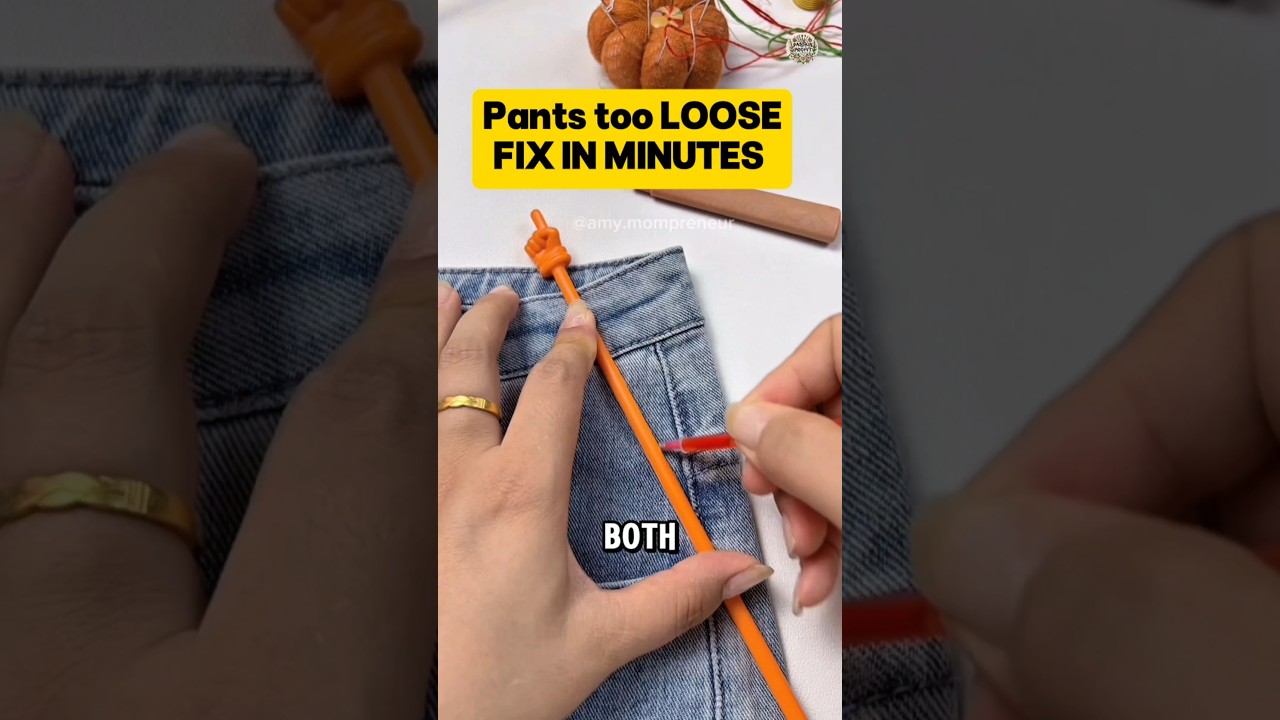 How to Fix a Loose Waistband Without Cutting | Make Pants Tighter Easily #short #sewing #jeans