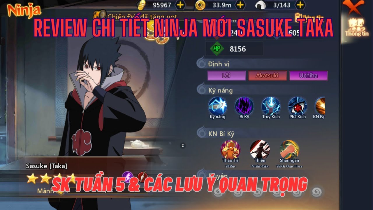 Huyền Thoại Làng Lá - Review chi tiết ninja mới Sasuke Taka & chuỗi sk tuần 5 - Lời hứa của Pani