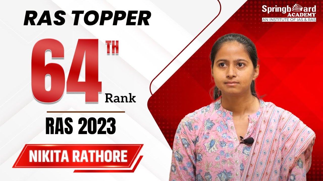 Ms. Nikita Rathore | RAS-2023 | Rank-64 | Mock Interview | SpringBoard Academy
