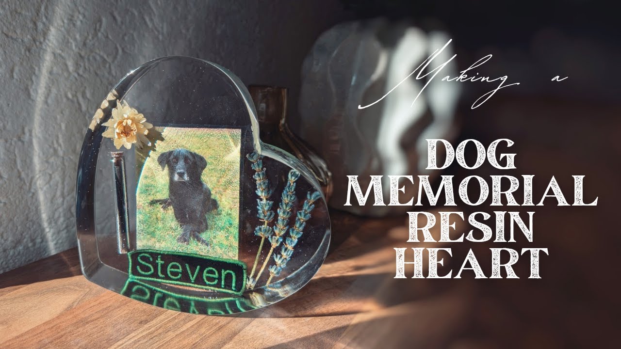 Making a dog memorial resin heart