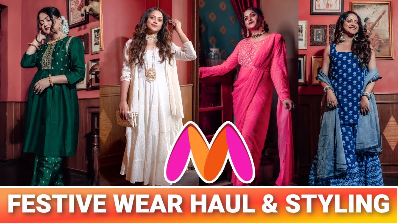 MYNTRA DIWALI ETHNIC WEAR HAUL & STYLING MYNTRA FESTIVE OUTFITS |DIWALI LOOKBOOK| GoGlam