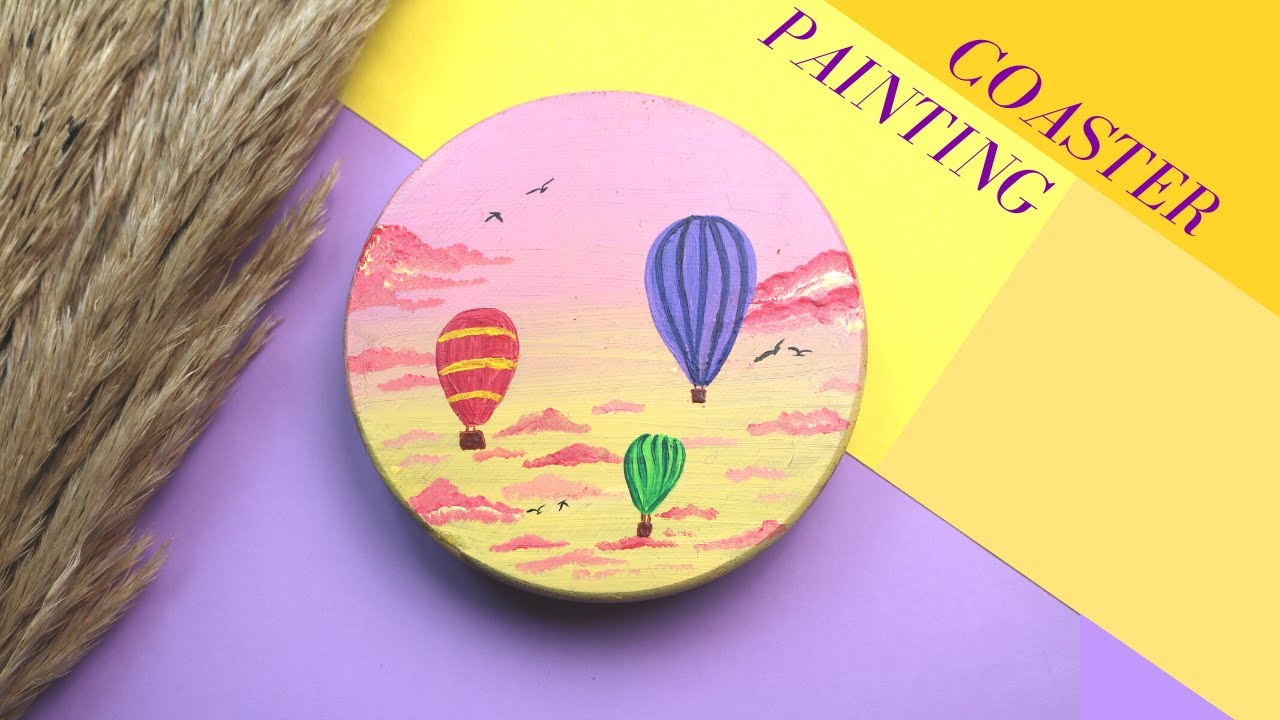 Acrylic Painting On Wooden Coasters｜Step by Step Tutorial | Acrylic Painting For Beginners