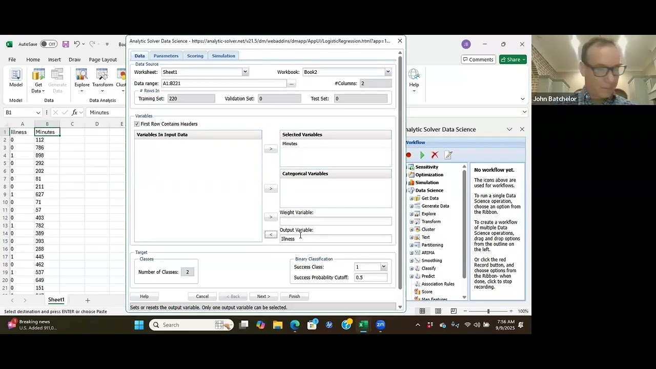Business Analytics Chapter 9 excel example one