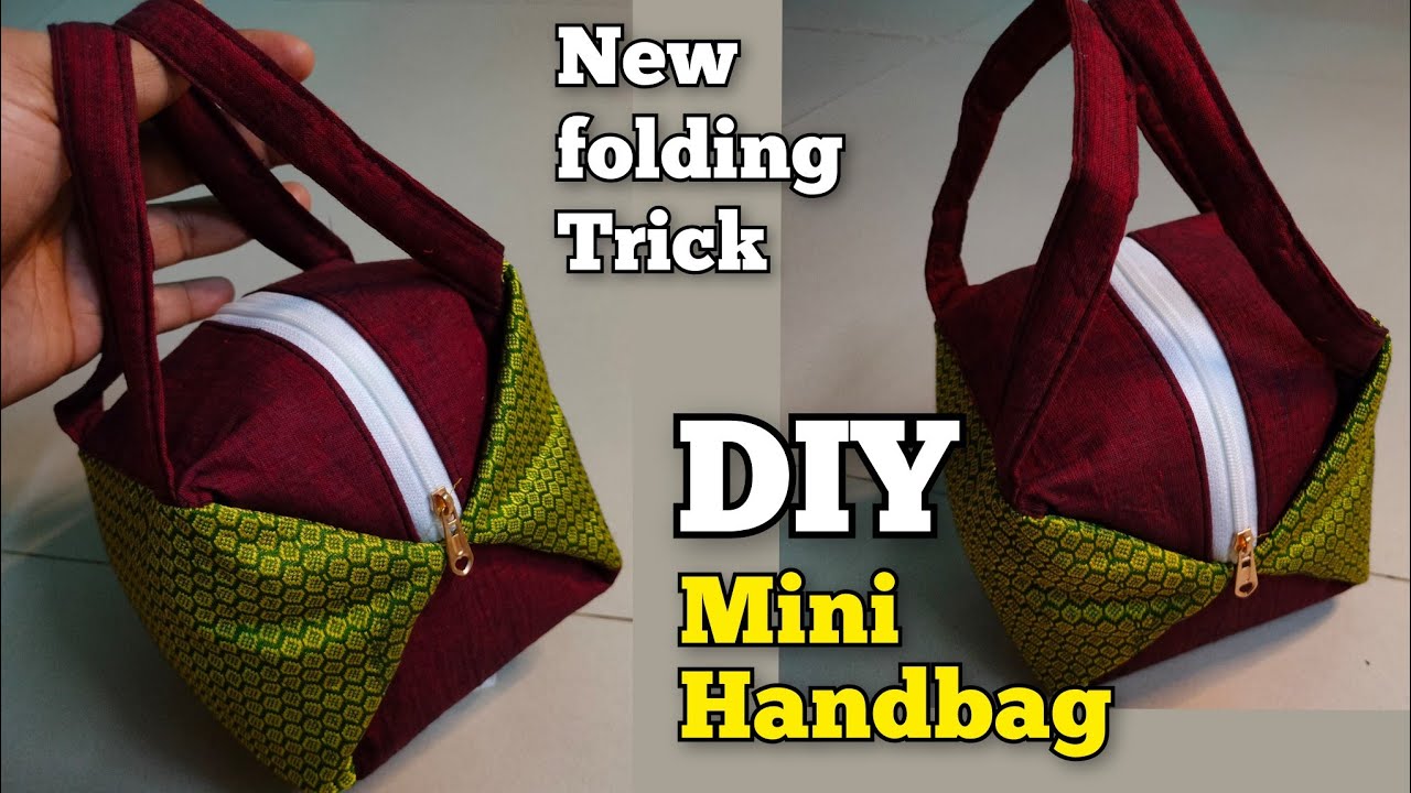 Easy Folding Technique To Make Cute Hand Bag | handbag making at home with cloth | khan purse making