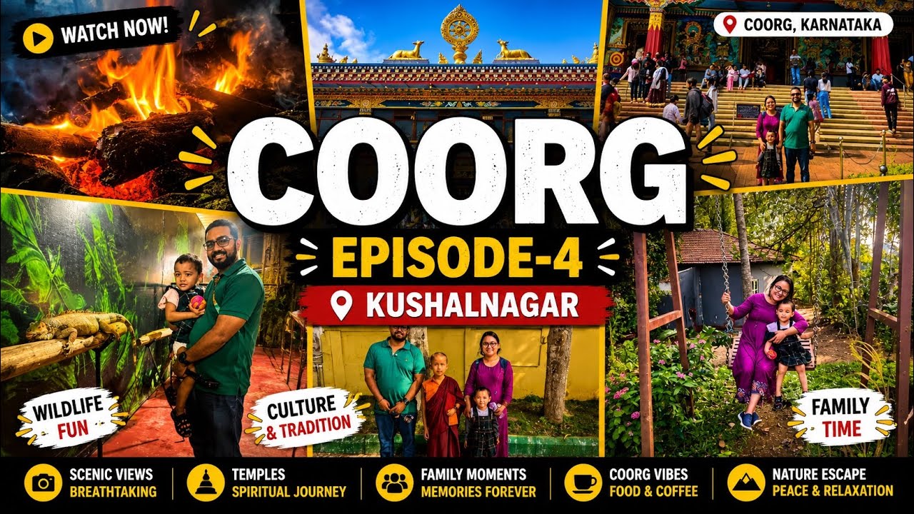 Episode 4 | Golden Temple, Hidden Fish Feeding Lake & Our Best Stay in Coorg 🏡🔥 | Coorg Vlog