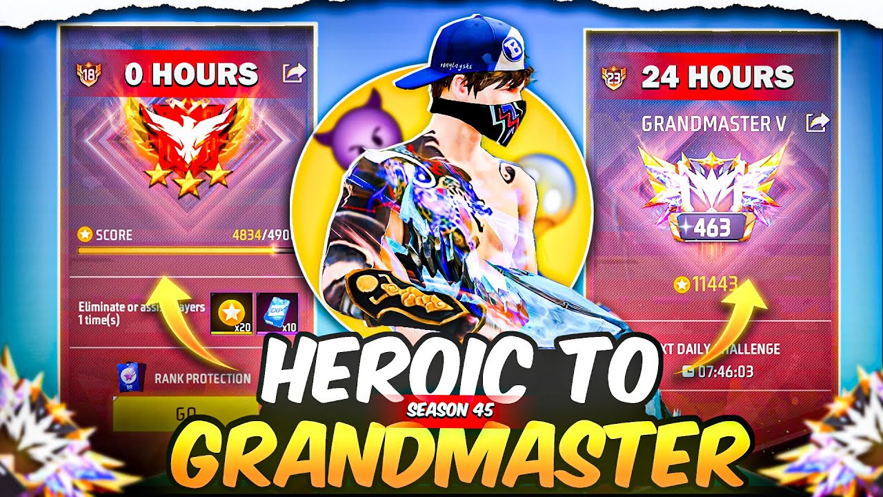 Heroic To Grandmaster Region Push Season 45 🔥✅ ! Solo Rank-Pushing Tips & Tricks 💀 #freefire