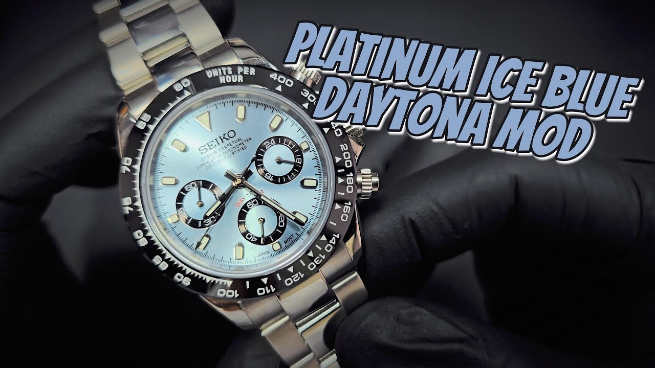 Ice Blue Platinum Daytona Seiko Mod – The Cleanest Chrono Build Yet! 🧊⚡