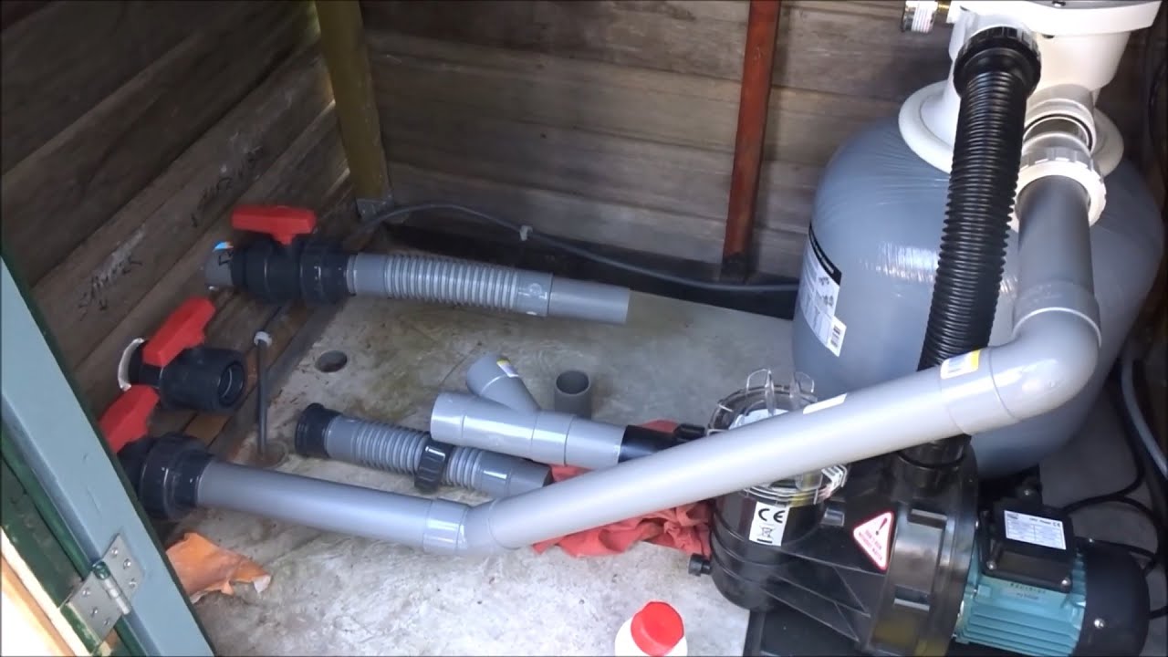 Zandfilterfilterpomp voor zwembad installeren