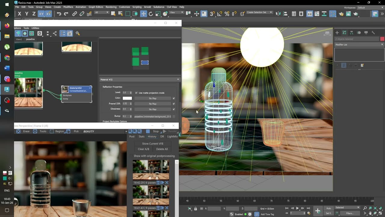 Uklapanje sa zivom slikom, Corona, 3ds Max