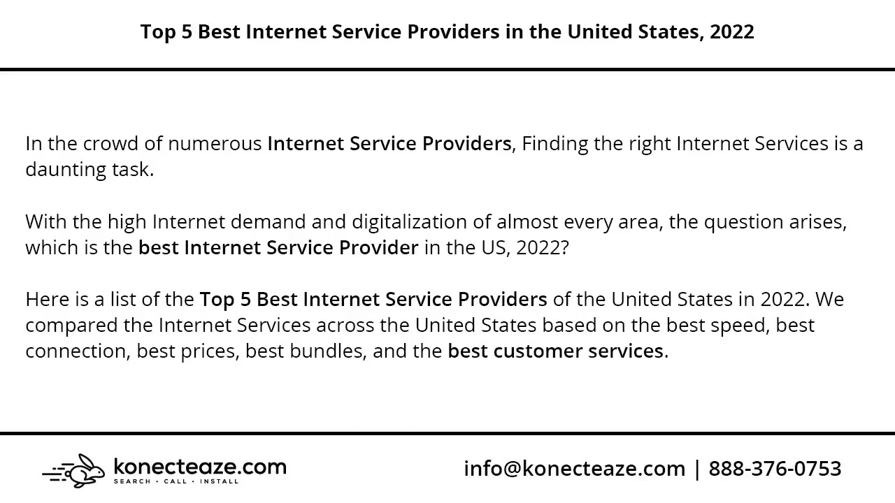 Top 5 Best Internet Service Providers in the United States, 2022