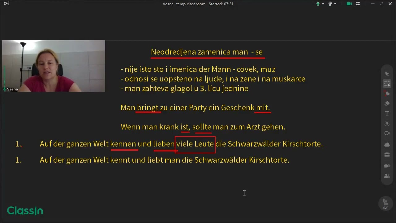 Neodredjena zamenica man - se