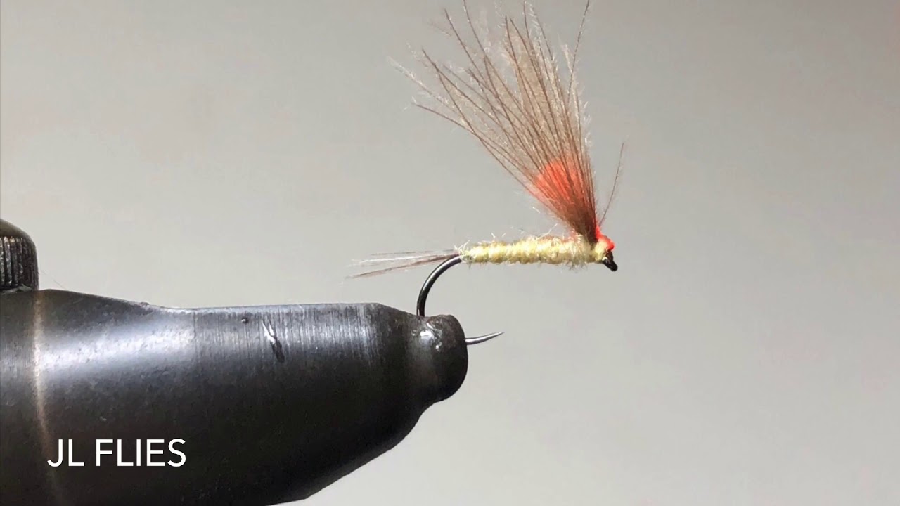 Fly tying light olive CDC mayfly - montaje de moscas ef&eacute;mera oliva claro