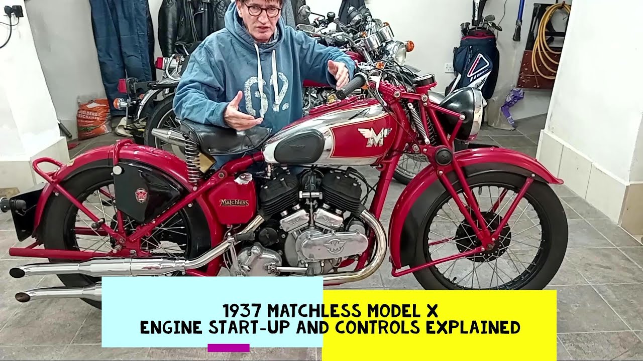1937 Matchless Model X - Start-up and controls.