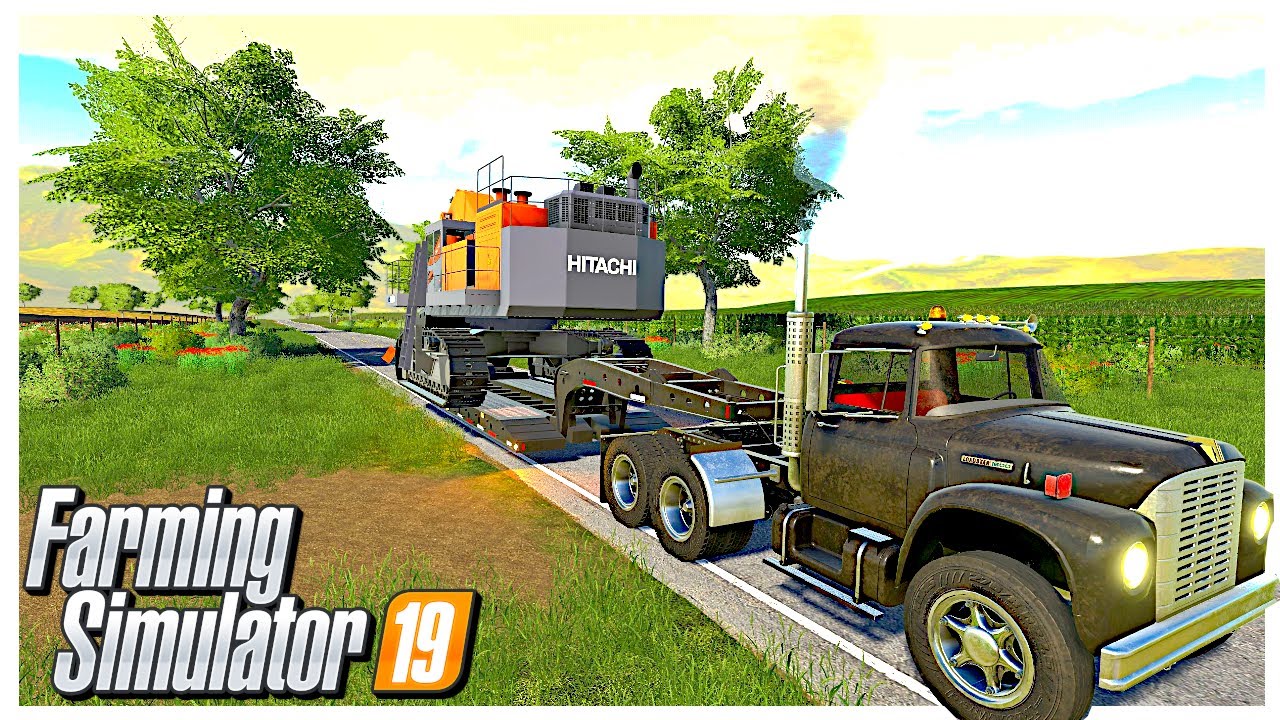 NEW EXCAVATOR HEAVY HAULING TO THE ALBERTA MINE | Farming Simulator 19