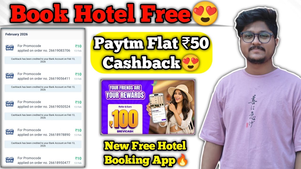 Paytm Flat ₹50 Cashback Offer | Brevistay New Free Hotel Booking Offer🔥