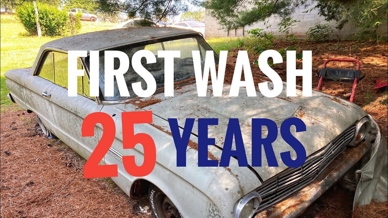 First wash in 25 years clean up 63 Ford falcon futura