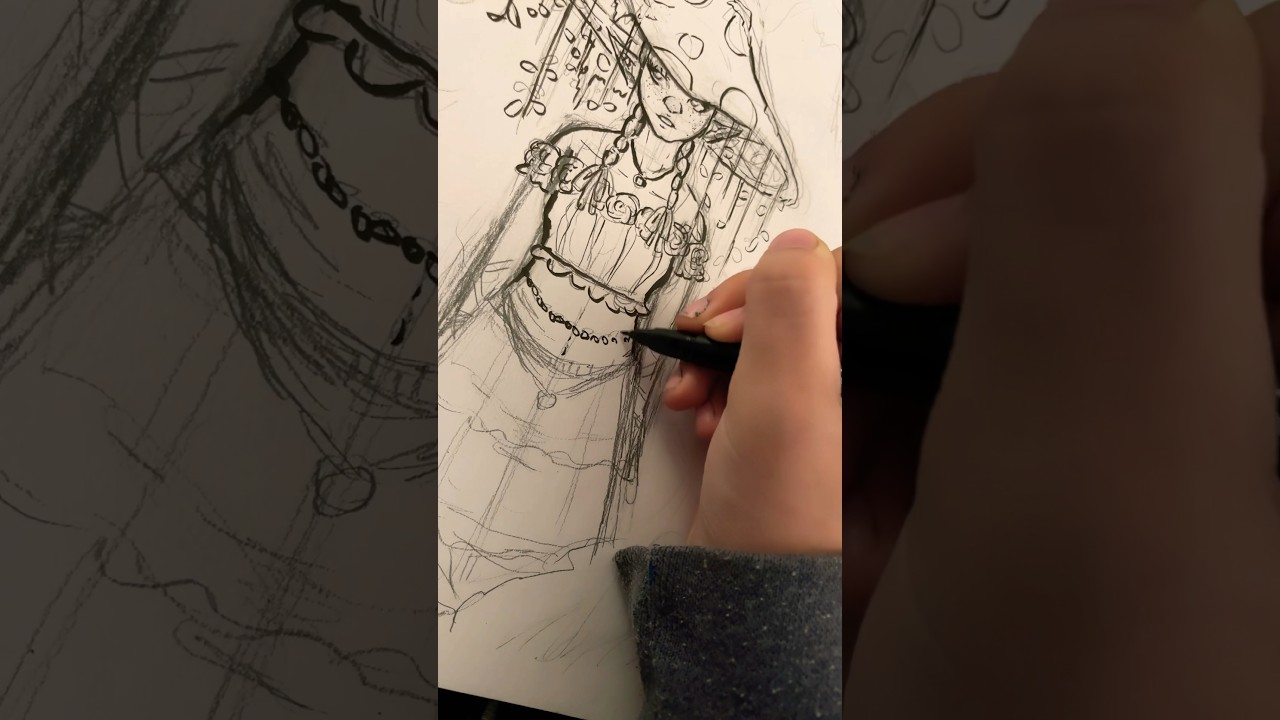 Drawing a mushroom girl 