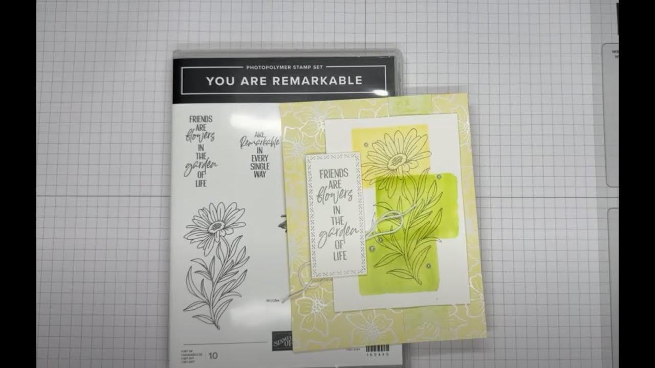Stampin’ Up! You Are Remarkable Ink Block Friend Card Tutorial #diy #papercrafting #patternedpaper