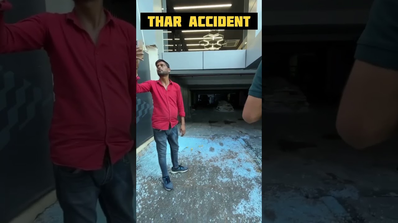 Mahindra Thar accident | New Mahindra Thar Crashes From 1st Floor | Nirman Vihar Delhi Showroom