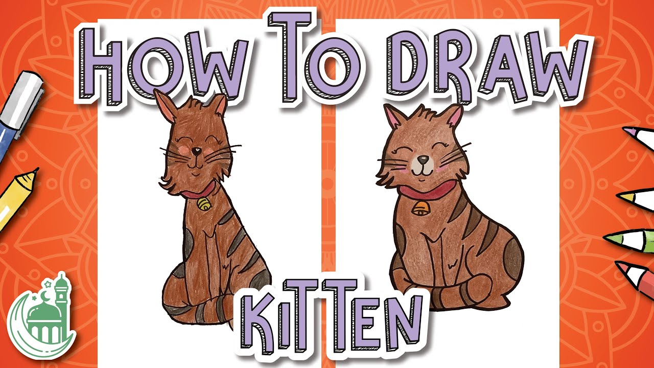 How To Draw Kitten 🐈 | Islamic Kids Art