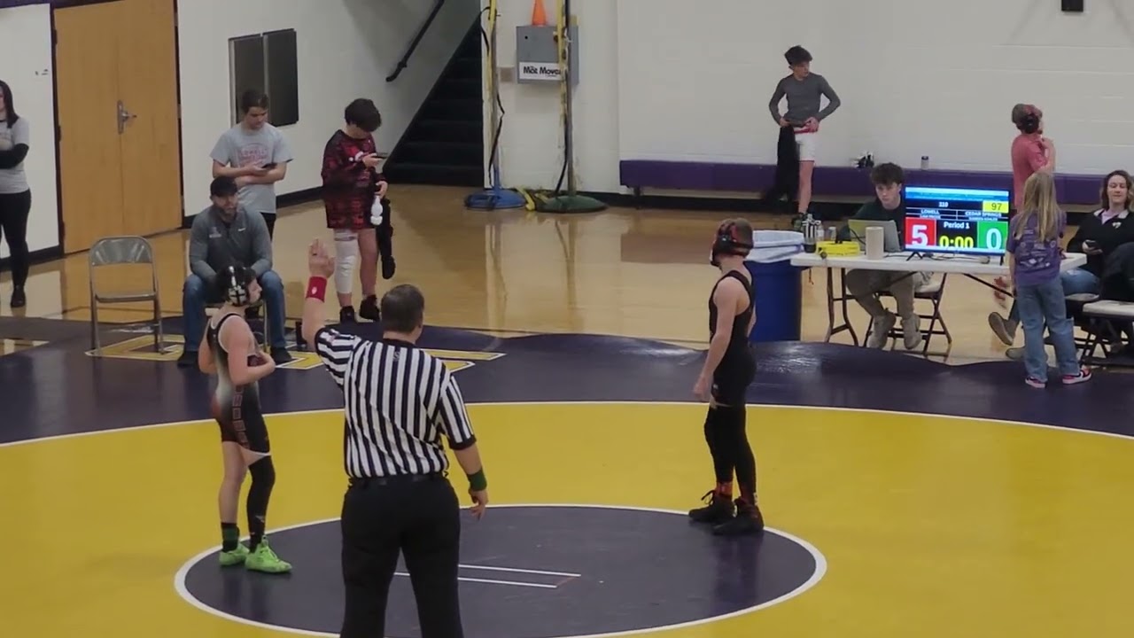 2026 middle school conference, match #2, won by pin in 3rd period, a tough match!