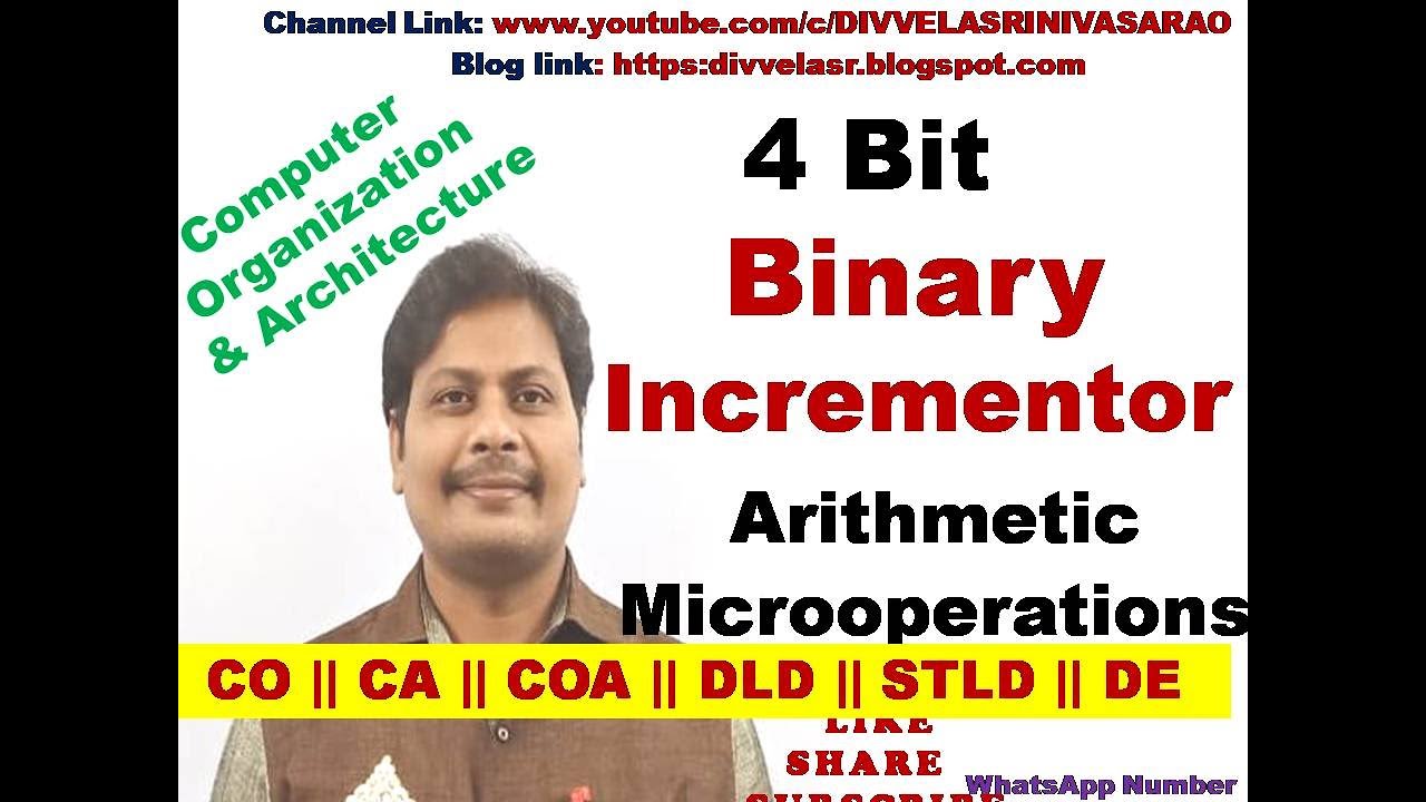 Binary Incrementor || 4 Bit Binary Incrementor || Arithmetic Microoperations || CO || CA || STLD ||