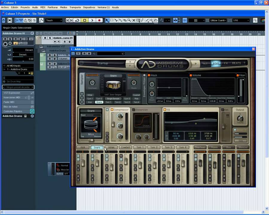 Addictive Drums, Tutorial en Cubase; Creación de baterías MIDI