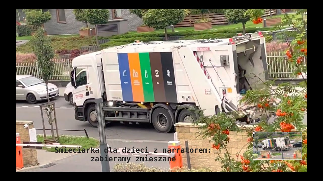 Śmieciarka dla dzieci z narratorem: zabieramy zmieszane