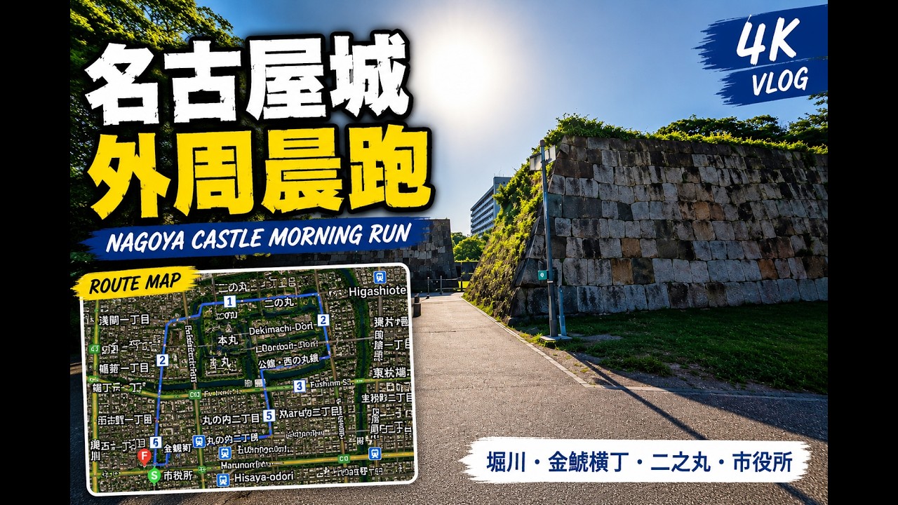 [跑步訓練] 晨跑於名古屋城外周 I Morning Run Around Nagoya Castle 2024.5.4
