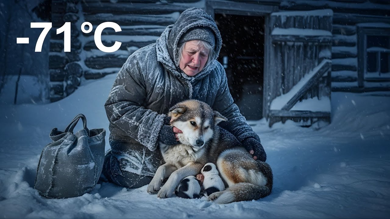 Sola en una cabaña, una abuelita de 80 años desafía la nevada para salvar cachorros a -71°C