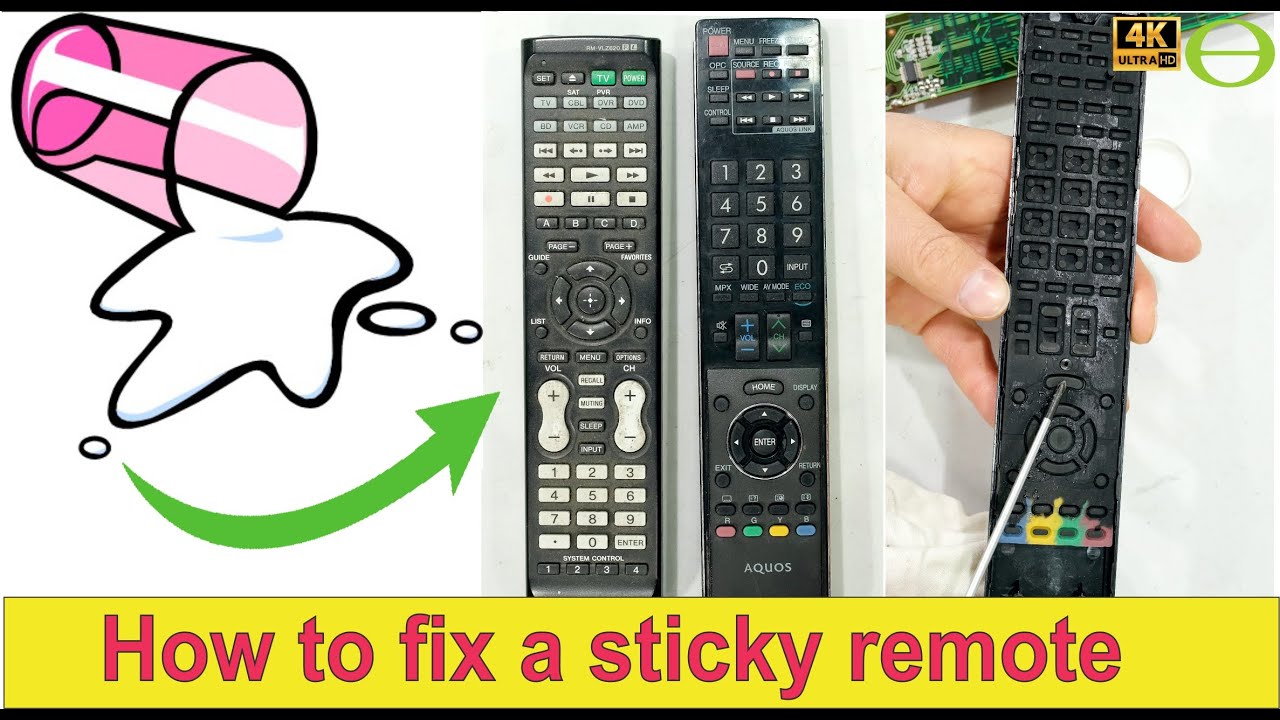 Juice spilled on a remote control - how to fix a sticky remote that is not working